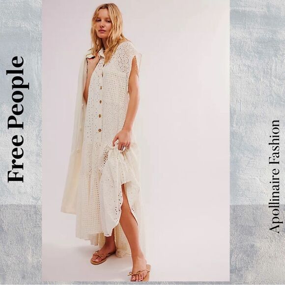 Free People Cream Maxi Dress - Picture 2 of 8